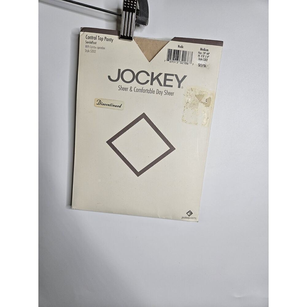 JOCKEY CONTROL TOP PANTYHOSE SANDALFOOT Nude SZ Medium 5302 Vintage